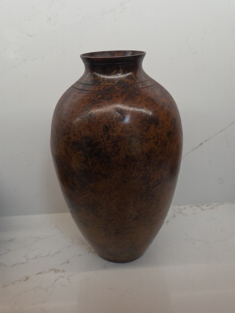 Antique-Style Brown Decorative Metal Vase - Home Accents